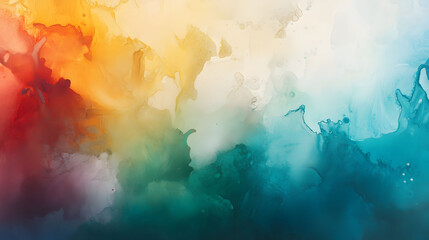 Naklejka premium Vibrant Tie-Dye Wallpaper Design, High gloss finish, Rich beige, white, red, teal, blue, green, and bronze hues, Modern aesthetic for interiors