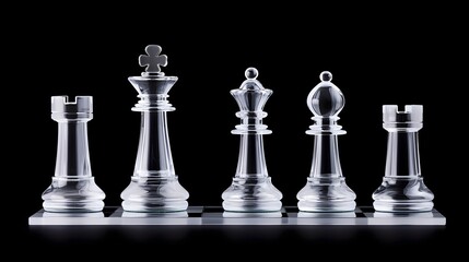 Elegant Glass Chess Set on Luxurious Chessboard - Modern Transparent Design for Strategic Game Lovers and Home Decor Enthusiasts
