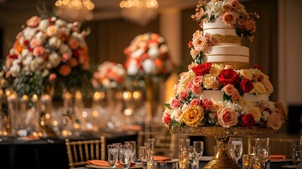 Lavish and Elegant Wedding Featuring Luxurious Floral Designs Gold Accents and a Timeless Aesthetic
