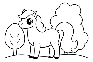 Fun and Easy Cartoon Pony Coloring Page for Young Artists to Enjoy
