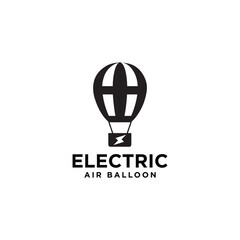 Obraz premium Creative electric air balloon logo design vector for your brand or business