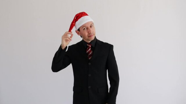 homem de neg&oacute;cios se preparando para promo&ccedil;&otilde;es de  natal 