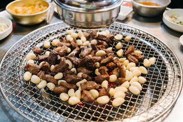 돼지고기 갈매살 숯불 구이 koreanbbq