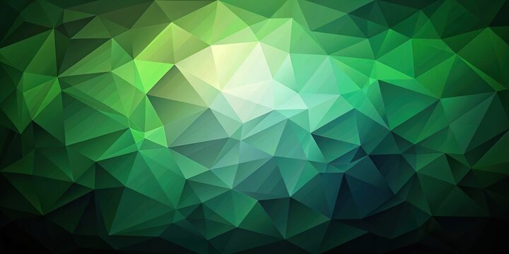 abstract polygon art in green and dark grey Long Shot