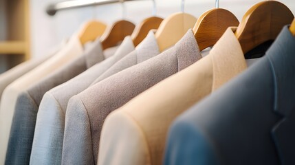 Fototapeta premium Bespoke Tailoring Mastery - Hand-Sewn Luxury Fabrics Showcasing Timeless Craftsmanship and Custom Design Excellence
