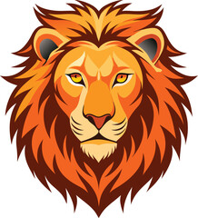 Lion head vector art icon and logo colorful illustration and graphics design