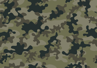 Fototapeta premium Army camouflage pattern, khaki texture, forest hunting design seamless background