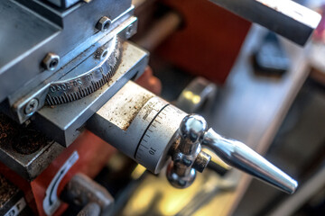 Workshop craftsman machine close-up in details