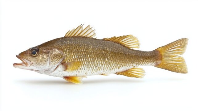 Atlantic Croaker known as Micropogonias undulatus showcases its unique coloration and physical characteristics in a studio setting.