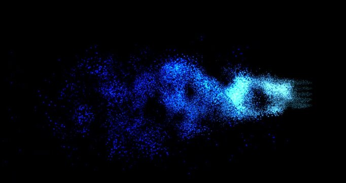 Paricle logo reveral animation with blue particle effect alpha ready