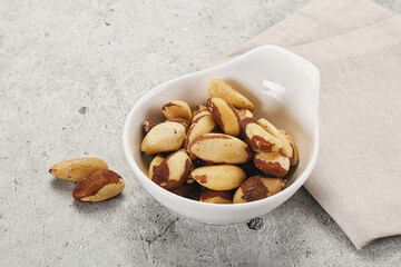 Brazil nut kernel in the bowl