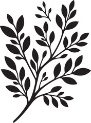 Beautiful Tree Branch silhouette vector illustration isolated on a white background