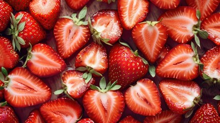 Sliced strawberries backgrounds