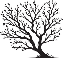 Beautiful Tree Branch silhouette vector illustration isolated on a white background