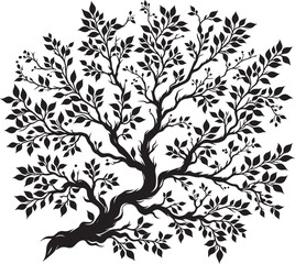 Obraz premium Beautiful Tree Branch silhouette vector illustration isolated on a white background