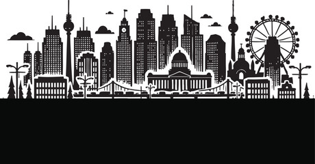 Fototapeta premium Cityscape Silhouette vector