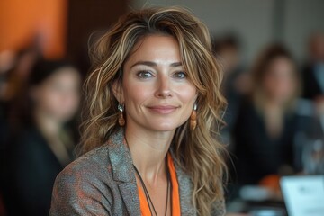 female business leader engaging with an enthusiastic audience during a workshop emphasizing the importance of diversity and breaking workplace barriers