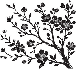 Beautiful Tree Branch silhouette vector illustration isolated on a white background