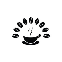 coffee shop logo. cafe icon cup. simple design style. product, packaging, brand. vector design template