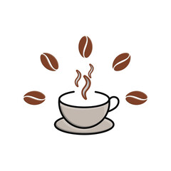 coffee shop logo. cafe icon cup. flat design style. product, packaging, brand. vector design template