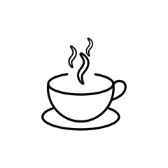 coffee shop logo. cafe icon cup. outline design style. product, packaging, brand. vector design template