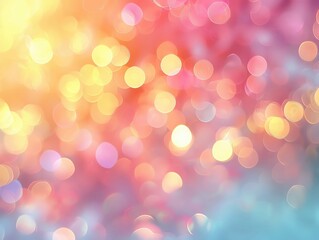 Obraz premium Vibrant bokeh background featuring soft colors of pink, orange, and blue, ideal for creating a dreamy or festive atmosphere.