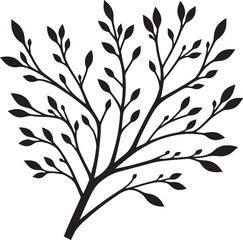 Beautiful Tree Branch silhouette vector illustration isolated on a white background