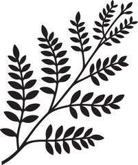 Beautiful Tree Branch silhouette vector illustration isolated on a white background