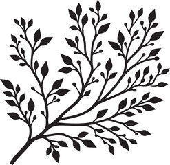 Beautiful Tree Branch silhouette vector illustration isolated on a white background