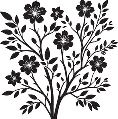 Beautiful Tree Branch silhouette vector illustration isolated on a white background