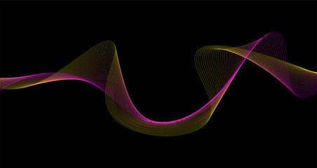 vector colorful wave with a pink and yellow gradient