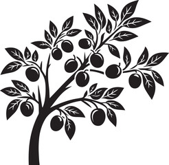 Beautiful Tree Branch silhouette vector illustration isolated on a white background