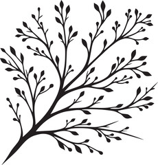 Beautiful Tree Branch silhouette vector illustration isolated on a white background