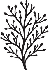 Beautiful Tree Branch silhouette vector illustration isolated on a white background