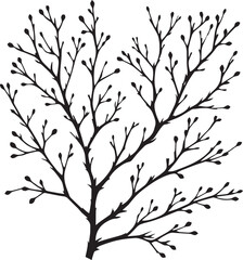 Obraz premium Beautiful Tree Branch silhouette vector illustration isolated on a white background