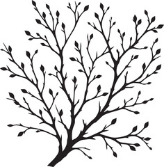 Beautiful Tree Branch silhouette vector illustration isolated on a white background