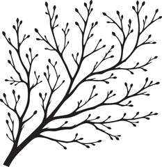 Beautiful Tree Branch silhouette vector illustration isolated on a white background