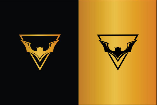 bat royal logo with triangle on multiple backgrounds - bat logo design vector illustration icon emblem