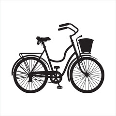 Bicycle Built for Two silhouette on white background
