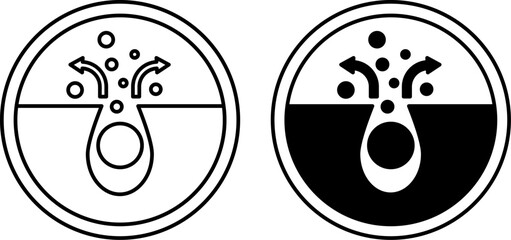 Acne Care Labels. Black and White Vector Icons. Sticker For Cosmetics Packaging. Skin Care Concept