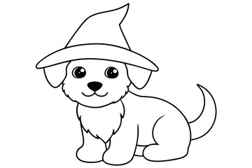 Whimsical Puppy Wearing Accessories Coloring Page for All Ages