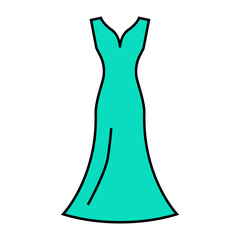 princess bride dress line icon vector. princess bride dress sign. isolated symbol illustration
