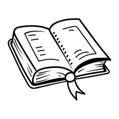 Open book icon in doodle style