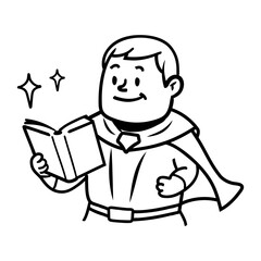 Exam prep icon in doodle style 