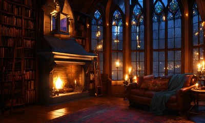 Church in the night, AI generated