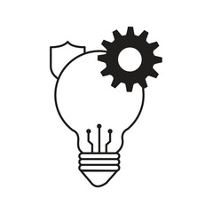 AI Protection for Creative Innovation Vector Icon Design, AI innovation, future technology, secure technology, idea