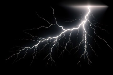 Electric Thunder thunderstorm lightning black background.
