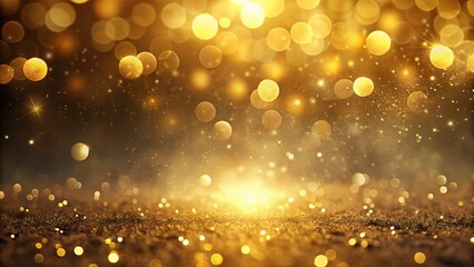 abstract golden bokeh background with dust particles backlighting