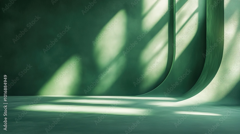 Canvas Prints Elegant Green Product Background with Soft Shadows