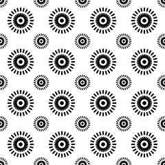 seamless pattern with circles art gear decoration wheel vector illustration 